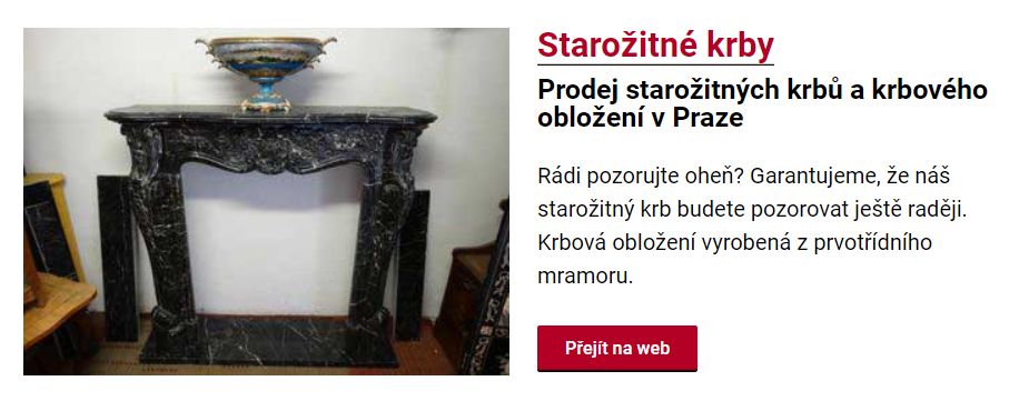Prodej starožitných krbů v Praze