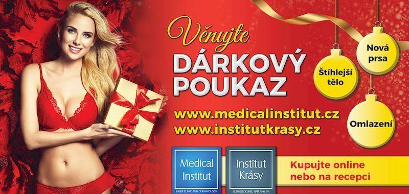 Dárkové poukazy jako vánoční dárek od Medical Institutu Plzeň i Salonu Andělské krásy Plzeň