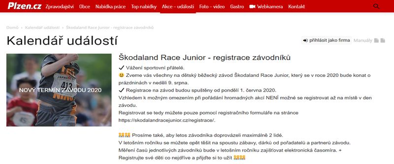 Škodaland Race Junior 2020 - registrace závodníků