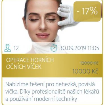 Dny plné slev v Medical Institut Plzeň - operace horních očních víček